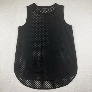 Banana Republic size S‎ Womens Tank Top Eyelet Black Sleeveless Scoop Mesh